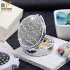 Rhinestone Jewelry Box Compact Storage Case for Rings Earrings Necklaces
