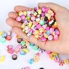 200PCS Colorful Candy Polymer Clay Beads 10mm Mixed Candy Ice Cream Spacer Beads Handmade Polymer Clay Beads Kit Bulk for Jewelry Making DIY Bracelet Necklace - color: Clay Candy