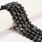 65Pcs Black Larvikite 6mm Beads Natural Stone Round Gemstone Genuine Real Stone for DIY Bracelet Jewelry String Making - color: Black Larvikite, size: 6mm