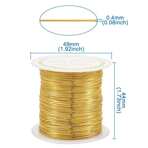 Pandahall 125 Feet Tarnish Resistant Copper Wire 26 Gauge Jewelry Beading Craft Wire for Jewelry Making (Golden)