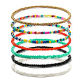 XIJIN 18 Pieces Elastic Beaded Anklets for Women Handmade Beach Boho Colorful Beads Ankle Bracelets Set - color: Colorful c
