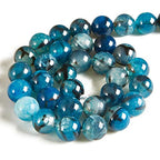 100pcs 6mm Blue Dragon Vein Agate Beads Natural Gemstone Beads Round Loose Beads for Jewelry Making - color: Blue Dragon Vein Agate, size: 6mm