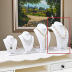 MOOCA 2 Pcs Necklace Chain Jewelry Bust Display Holder Stand, Necklaces Display Mannequin Bust, Jewelry Bust Stand, 11 1/4" H, White Leatherette - color: 1) White Faux Leather, 2 pieces