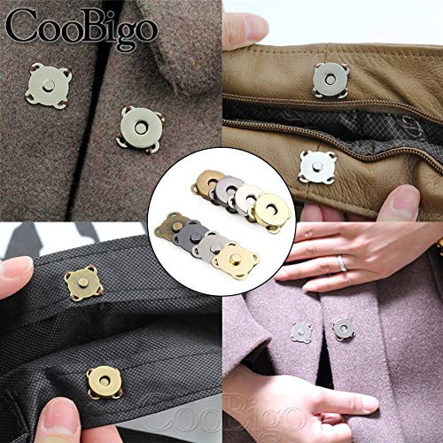 12 Sets Magnetic Snaps Buttons Sew in Magnetic Plum Bag Clasps Button Snaps for Purses Handbag Clothes Scrapbooking Closure Fastener Sewing Craft DIY (15mm) (Bronze) - color: Bronze 12PCS, size: 15MM