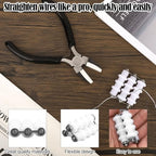 Jewelry Wire Straightener and Nylon Pliers, Durable Soft Jaw Jewelry Wire Straightening Plyers Tool Three Rollers Wrapping Straightener for Beading Weaving & Twining Projects