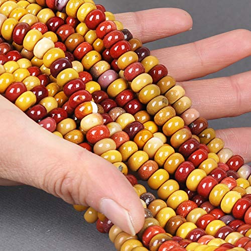 ICAI Beads 5x8mm Natural (Mookaite Jasper, 5x8) Beads Rondelle Spacer Loose Beads for Jewelry Making DIY Crafts Design 1 Strand 15" APPR - color: Mookaite Jasper, size: 5x8