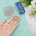 SUNNYCLUE 1 Box 100Pcs Earring Hooks Hypoallergenic Earring Findings Real Platinum Plated Brass Fish Hook Ear Wires with Filigree Round Ball French Earring Hook for Jewelry Making Supplies Women - color: 100pcs Platinum Plated Earring Hooks With Filigree