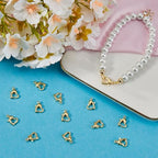 Beebeecraft 1 Box 30Pcs Heart Lobster Clasps 18K Gold Plated Brass Lobster Claw Jewelry Bracelet Clasps Connector with Jump Ring for Valentine's Day DIY Craft Jewellery Making, Small 0.4x0.28in - color: Gold