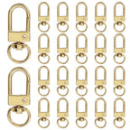 20Pcs Gold Metal Lobster Claw Clasps, Swivel Lanyards Snap Hooks for Jewelry Making, Keychain,Bag Connector - color: gold