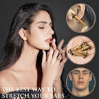 Longbeauty 14G-00G 36pcs Ear Gauges Stretching Kit Surgical Steel Tapers for Ears Gauge Starter Kits Single Flat Top Gauges Plugs for Women Men - color: Gold