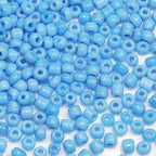 Blue Beads Size 6/0 Crafts Glass Seed Beads 4mm for Jewelry Making (Total About 100g About 1200pcs) - color: Blue