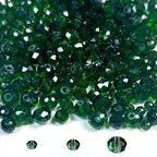 1040pcs 4/6/8mm Glass Beads Deep Green, Faceted Crystal Loose Rondelle Beads for Jewelry Making Bracelets Necklaces Suncatchers Plants Succulent DIY Crafts - color: Deep Green