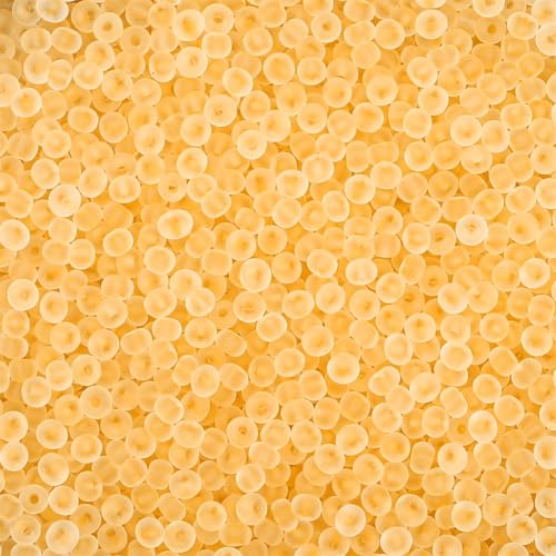 4mm Frosted Glass Seed Beads Bulk, 1000pcs Small Round Glass Bead Matte Loose Spacer Beads for Beading, Friendship Bracelet, Pendants, Key Chains, Necklaces, Hairpins, Light Yellow - color: Light Yellow