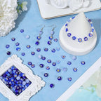 1 Box 160pcs 8 Styles Blue Millefiori Lampwork Beads Handmade Flower Heart Evil Eye Flat Round Glass Loose Spacer Bead Charm Bulk for Jewelry Making Bracelets Necklaces DIY Craft Supply
