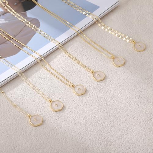 Mothers Day Gifts for Mom Cross Necklace for Women Dainty 14K Gold Plated Cross Coin Necklace Simple Round Disc Pendant Minimalist Cute Charm Everyday Religious Jewelry Gifts - style: bead chain