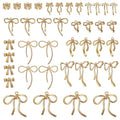 40pcs Alloy Bowknot Charms Links Golden Bow Tie Connector Charm Bow Dangle Pendants Mini Cute Bowknot Earring Charms for Jewelry Making Plated DIY Earrings Bracelet Necklaces Crafts