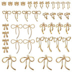 40pcs Alloy Bowknot Charms Links Golden Bow Tie Connector Charm Bow Dangle Pendants Mini Cute Bowknot Earring Charms for Jewelry Making Plated DIY Earrings Bracelet Necklaces Crafts