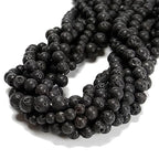 65Pcs Black Lava Stone Beads 6mm Beads Natural Stone Round Gemstone Genuine Real Stone for DIY Bracelet Jewelry String Making - color: Black Lava Stone Beads, size: 6mm