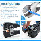 Newdeli Battery Cable Lug Crimper Tool Professional Battery Terminal Crimper 10-1/0 AWG Quick Change Cable Lug Crimping Tool for Battery Cable Ends Lugs - style: Battery Cable Crimper Pro