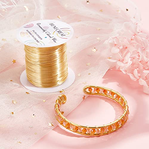 BENECREAT 24 Gauge 87 Yards Jewelry Beading Wire Light Gold Tarnish Resistant Copper Wire for Beading Wrapping and Other Jewelry Craft Making - color: Light Gold, size: 24 Gauge