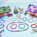 XSEINO About 7200pcs 144 Colors 6mm Crackle Glass Beads Bracelet Making Kit,6Box Different Style Crack Series Colorful Crystal Beads for Bracelet Jewelry Making,DIY Crafts,Friendship Bracelets - color: All 6 Series