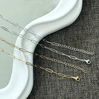 Exway 20 Pcs Paperclip Charm Bracelets Chain 8.0 Inch Stainless Steel Gold and Sliver Chain Bracelets Kit with Lobster Clasps for Crafts DIY Women Jewelry Making - color: gold+silver style C, size: 8.0in
