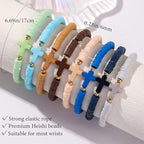 12pcs Halloween Heishi Beaded Bracelets for Women-Spooky Ghost & Pumpkin Party Favors Boho Stackable Polymer Clay Bead- Stretch Friendship Bracelet Set - style: Style B Pure Colors-8pcs
