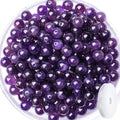 QINJIEJIE 100PCS Amethyst Beads 8mm Natural Stone Beads Round Loose Gemstone Bead for Bracelet Beading Crystal Jewelry Making DIY Necklace Earrings 0.32" - color: Amethyst, size: 100PCS