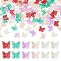 Beadthoven 120Pcs 6 Colors Butterfly Lampwork Beads Gold Sand Tiny Butterfly Shaped Glass Bead Caps Glittery Transparent Crystal Spacers for DIY Bracelet Necklace Earrings Jewelry Making - color: Butterfly Tiny