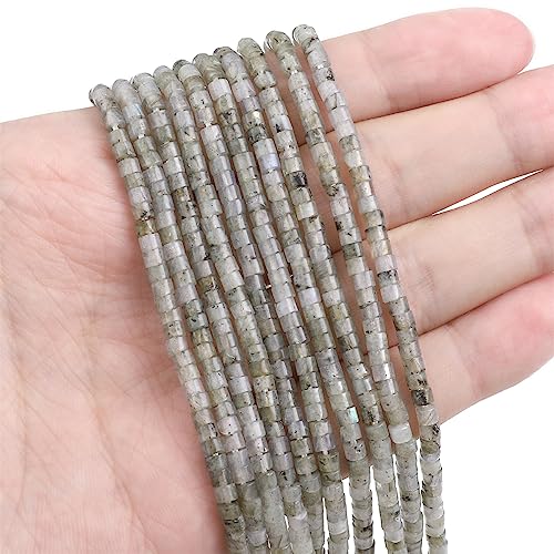 BEADIA Natural Spectrolite Spacer Beads Caps Flat Round Loose Beads for Beading Jewelry Making 3mmx2mm 38cm - color: Spectrolite, size: Flat Round 3mm x 2mm