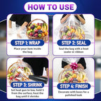 5 Pcs Shrink Wrap Bags for Gift Baskets – 32x40 Large Shrink Wrap, Wide Use for Gifts & Hampers – Durable & Easy to Use Clear Cellophane Bags for Presents, Mother’s Day Packaging & Holiday Baskets - size: 1 count (Pack of 5)