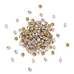 Fashewelry 1440Pcs Pointed Back Clear Glass Rhinestone Cabochons 4mm Mini Faceted Crystal Diamante Gem Cab Covers with Gold Plated No Hole for DIY Jewelry Making - color: Clear, Golden Back, size: 4mm-glass
