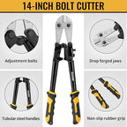 GRENPRO 3-Piece Bolt Cutter Pliers Set, 14" Heavy Duty Bolt Cutter, 8" Mini Wire Cutter, 8" Cable Cutter with Carrying Bag, Cr-V Blade for Metal, Key, Lock, Craft & Hard Wire, Screw, Chains Hand tool - style: 3-Piece Bolt Cutter Set