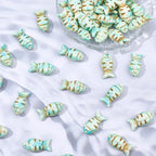 SUNNYCLUE 1 Box 50Pcs Fish Shaped Beads Turquoise Fish Beads Bulk Animal Synthetic Turquoise Dyed Stone Painted Sea Ocean Gemstone Loose Spacers for Jewelry Making DIY Earring Bracelet Necklace Craft
