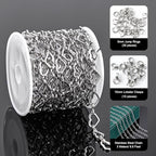 UMAOKANG 3 Meters Heart Chain for Jewelry Making Stainless Steel Chain Roll with Jewelry Supplies Findings Women Necklace Bracelet DIY - color: Heart Silver