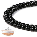 BEADNOVA 4mm Black Onyx Gemstone Round Loose Beads for Jewelry Making (90-92pcs) - color: 01) Black Onyx Agate Round Beads, size: 4mm