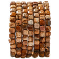 Natural Faceted Brown Picture Jasper Cube Stone Beads 5-5.5mm 60pcs/str Loose Square Semi Gemstone Stone Beads for Making Bracelets Necklace Earrings - color: Brown Picture Jasper