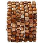 Natural Faceted Brown Picture Jasper Cube Stone Beads 5-5.5mm 60pcs/str Loose Square Semi Gemstone Stone Beads for Making Bracelets Necklace Earrings - color: Brown Picture Jasper