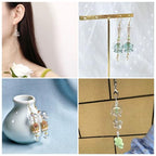 FASHEWELRY 12Pcs Clear Glass Wind Bell Beads Set Crystal Trumpet Flower Beads Caps Transparent Glass Fishing Beads Jellyfish Beads for Wind Chimes Earring Craft Jewelry Making - color: Clear-2 Styles
