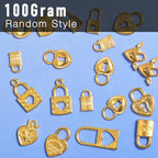 stino 100 Gram Metal Charms for Jewelry Making, Silver & Gold Plated, Bulk Pack for Bracelets, Necklaces, Crafts - color: Heart Lock Gold