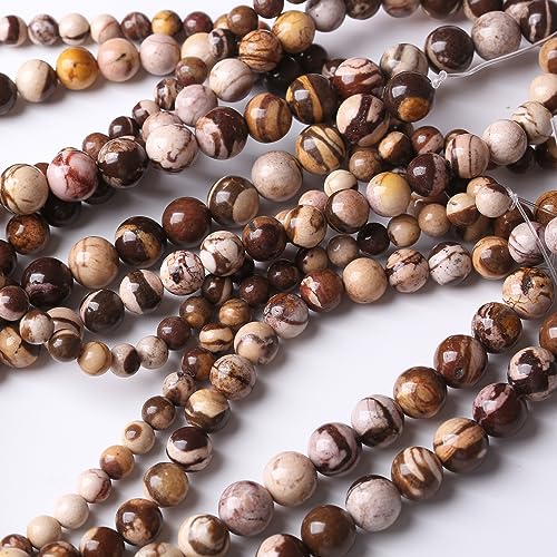 8MM Australian Zebra Round Loose Beads Natural Gem Beads Crystal Energy Stone Beads for Jewelry Making DIY Bracelet Necklace - color: Australian Zebra, size: 8MM