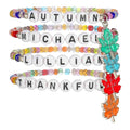 Thanksgiving Stackable Bracelet for Women Set Colorful Beads Rubber Ring Elastic Layering Letter Disc Maple Leaf Pendant Clay Stretch Fall Bracelets Fall Costume Bracelet Jewelry for Women - style: Style3