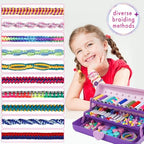 TingingYuli Friendship Bracelet Making Kit for Girls 8-12, DIY String Bracelet Maker with 3-Layer Storage Box, Arts and Crafts for Kids Ages 6-12, Easter Christmas Birthday Gift Set - color: Purple