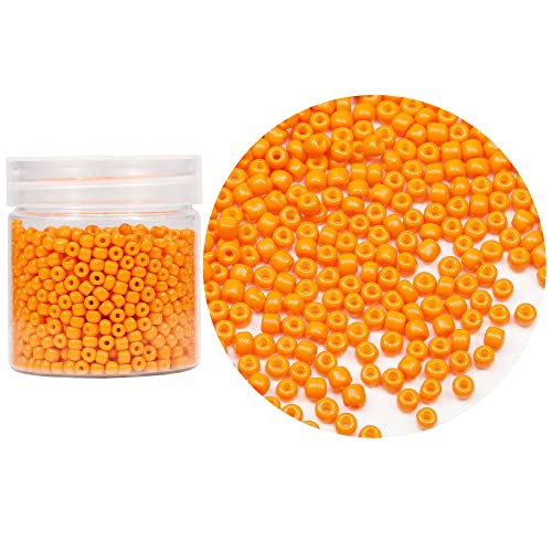 Bala&Fillic Glass 4mm Seed Beads, Orange, 1400pcs, Craft Bead for Bracelet Making - color: Orange, size: 4mm