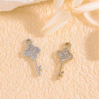 16-Pcs Crystal Jewelry Making Charms Silver Pendant Charm For Women Making Jewelry Crafts Rhinestone Charms - color: Key