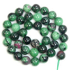 90pcs Adabele Natural Ruby Zoisite Green Anyolite Healing Gemstone 4mm (0.16 inch) Small Round Beads Gem Stone Spacer for Jewelry Making GY13-4 - color: Ruby Zoisite, size: 4mm (90pcs/1 Strand)