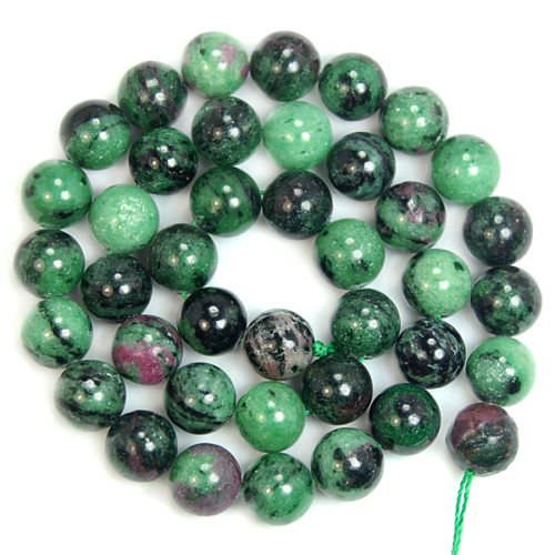 90pcs Adabele Natural Ruby Zoisite Green Anyolite Healing Gemstone 4mm (0.16 inch) Small Round Beads Gem Stone Spacer for Jewelry Making GY13-4 - color: Ruby Zoisite, size: 4mm (90pcs/1 Strand)