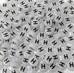 200PCS Letter Beads Glow in The Dark 4x7mm Acrylic Alphabet Letter H Beads for Jewelry Making Bracelet - color: H-200PCS