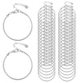 Molain 40 Pieces Silver Snake Charm Bracelet Chains, 7.87 Inch Adjustable Jewelry Making Charm Bracelet with Heart Extender Chains for DIY Women Gifts