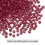 HARFINGTON 2000Pcs Small Glass Beads 6/0 4mm Loose Tiny Round Small Beads for Bracelet Earring Rings Jewelry Making, Burgundy Red - color: Burgundy Red